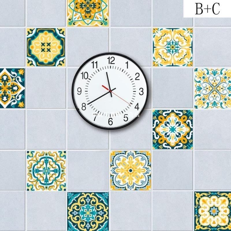Vintage Moroccan Style Tiles Stickers PVC Waterproof Self ad