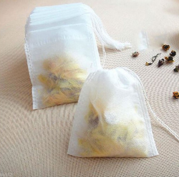 100Pcs Lot NonWoven Fabric Teabags 5.5 X 7CM Empty Tea Bags With String Heal Seal Filter Paper For Herb Tea