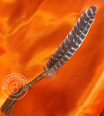 Sacred Ceremonial Turkey Feather in Leather