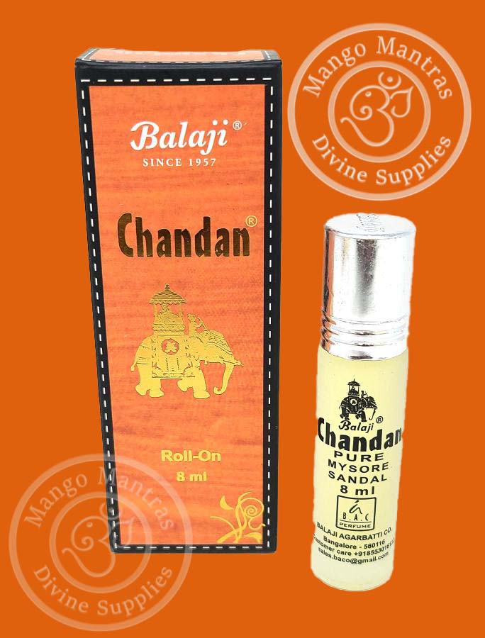Balaji Chandan Roll-On Oil 8ml. Free from alcohol.