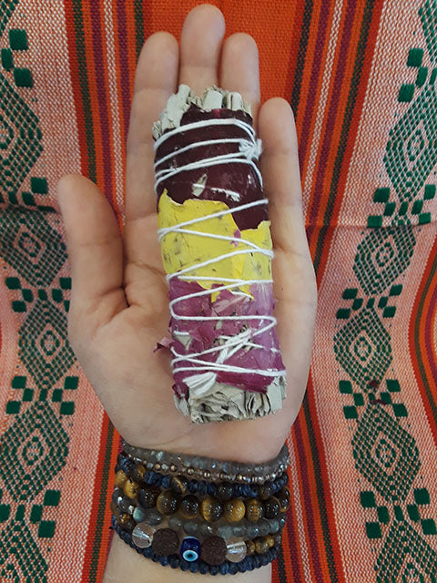 Rose White Sage Smudge Wand
